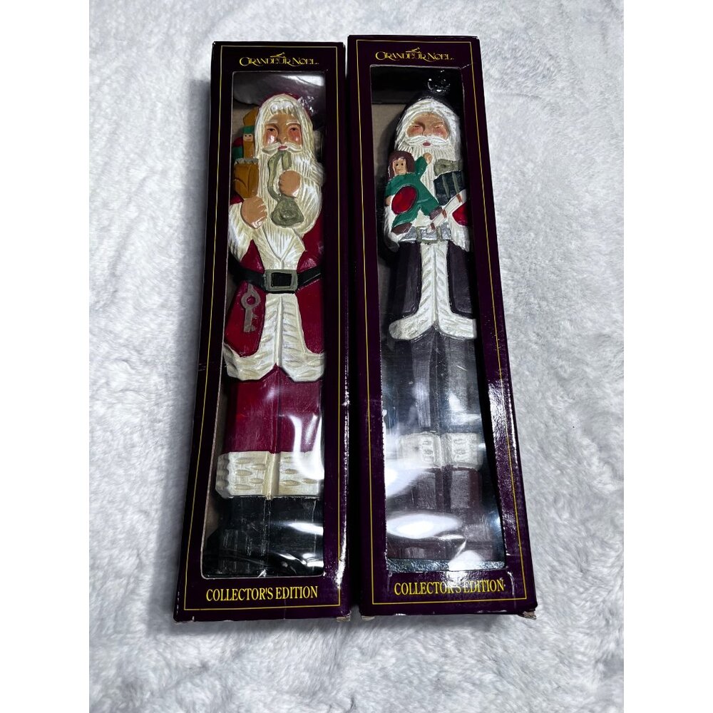 Grandeur Noel Collectors Edition carved wooden Santa’s of the world figures